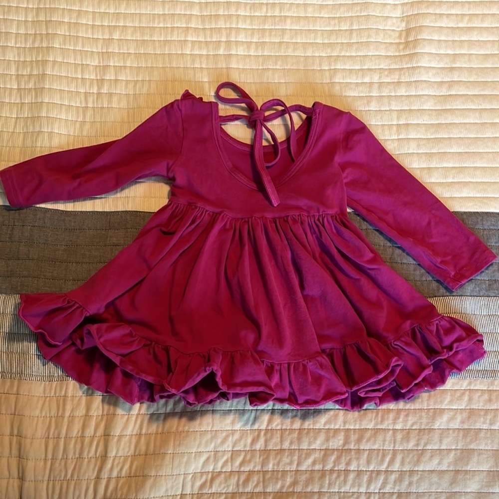 2 twirl ruffle long sleeve dresses 2T - Picture 5 of 6